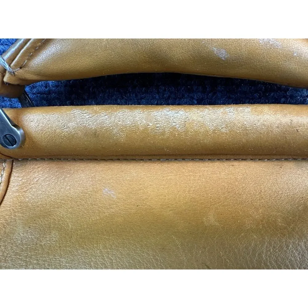 Kenneth Cole Reaction Leather Messenger Bag Tan Distressed for Repair